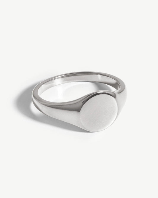Engravable Round Signet Ring | Sterling Silver Rings Missoma
