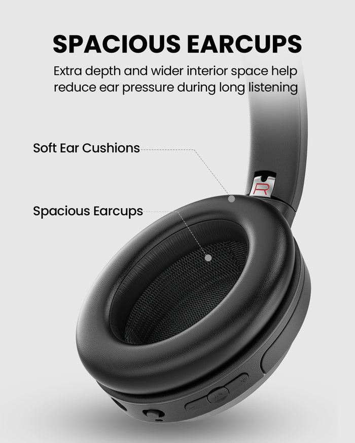 Eon Aura T Wireless Auracast TV Headphones, Soft cushioned ear pads and spacious earcups