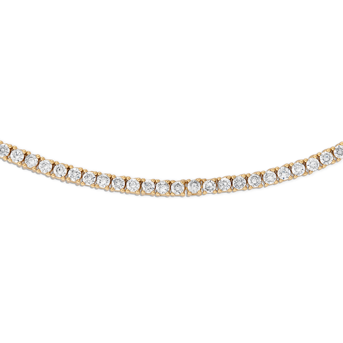 Everyday Tennis Necklace - dainty 14k gold filled CZ crystal tennis necklace with 2mm crystals, perfect for layering