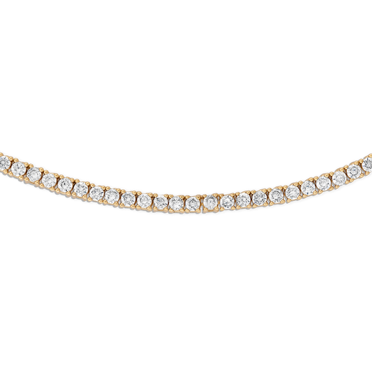 Everyday Tennis Necklace - dainty 14k gold filled CZ crystal tennis necklace with 2mm crystals, perfect for layering