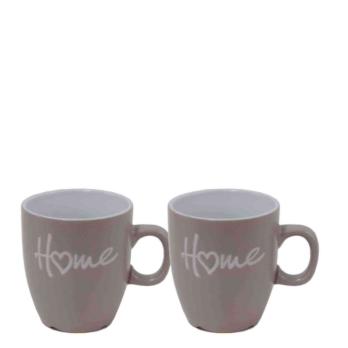 Excellent Houseware 2 Piece 150ml Home Mugs Set - Grey