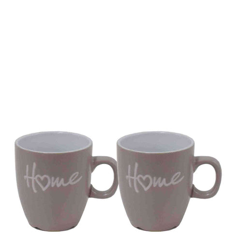 Excellent Houseware 2 Piece 150ml Home Mugs Set - Grey