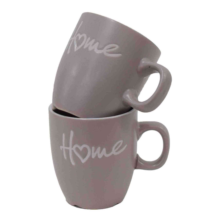 Excellent Houseware 2 Piece 150ml Home Mugs Set - Grey