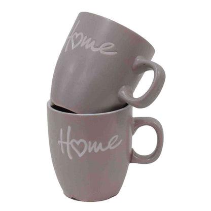 Excellent Houseware 2 Piece 150ml Home Mugs Set - Grey