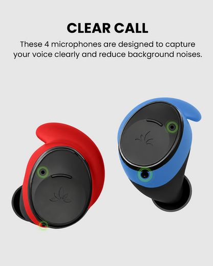 Ace Aura Auracast & Bluetooth Earbuds for TV, gym, and public use, features four microphones for clear calls and reduced background noise.