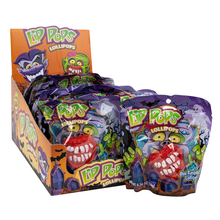 Flix Candy Spooky Lip Pops Lollipop - 24 Count