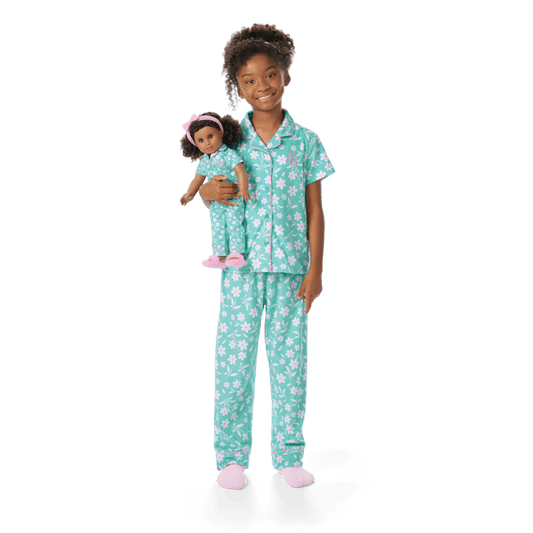 Flower Fun PJs for Girls & 18-inch Dolls