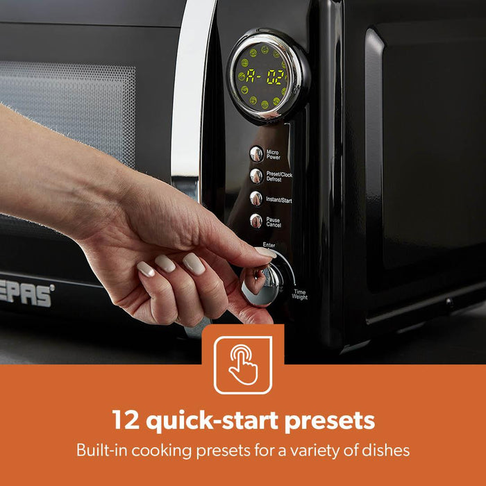 Fluted 1.7L Electric Kettle, 2-Slice Toaster & Digital Microwave Set