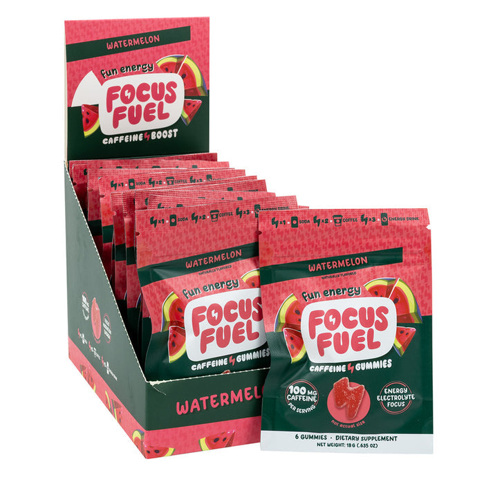 Focus Fuel Watermelon Gummy Candy Bags - 12 Count