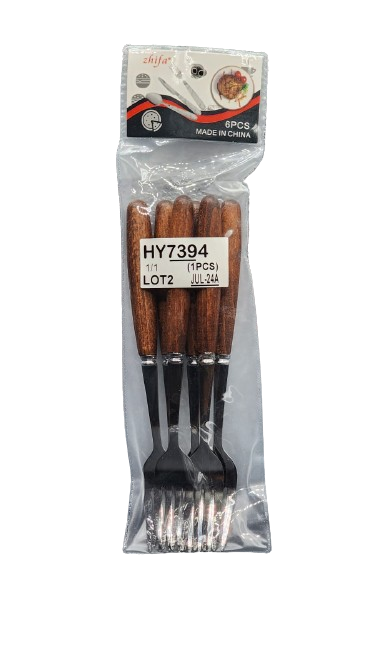 Fork With Wooden Handle 6PCS