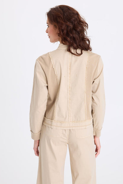 XCVI Freyda Poplin Grid Pintuck Bomber