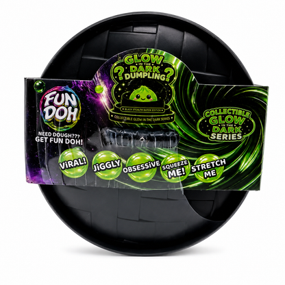 Fun Doh 4 Inch Mystery Black Steamer Glow in the Dark Dumpling Squishy Toy