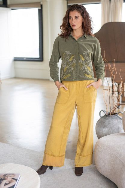 XCVI Gamal Soft Twill Wide-Leg Pant