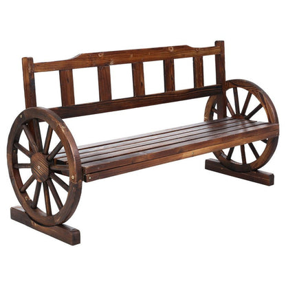 Gardeon Garden Bench Wooden Wagon Chair 3 Seat Outdoor Furniture Backyard Lounge Charcoal -Home Living Store - -