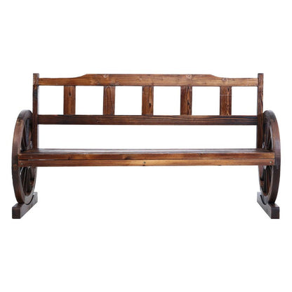 Gardeon Garden Bench Wooden Wagon Chair 3 Seat Outdoor Furniture Backyard Lounge Charcoal -Home Living Store - -