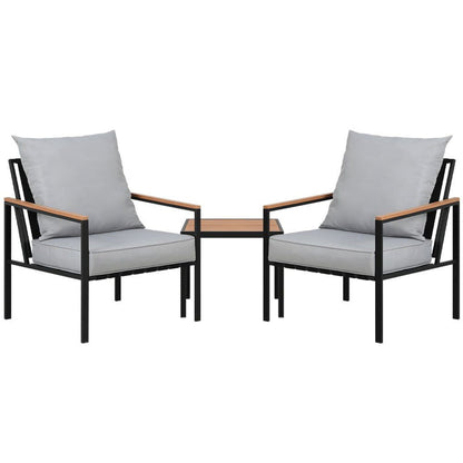Gardeon Outdoor Furniture 3pcs Lounge Setting Bistro Set Chairs Table Patio -Home Living Store - -