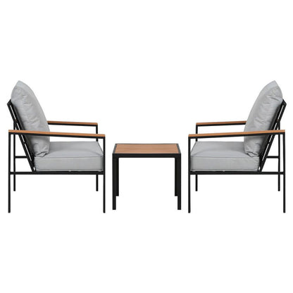 Gardeon Outdoor Furniture 3pcs Lounge Setting Bistro Set Chairs Table Patio -Home Living Store - -