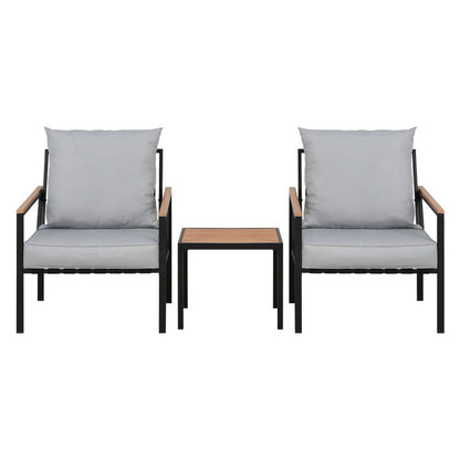 Gardeon Outdoor Furniture 3pcs Lounge Setting Bistro Set Chairs Table Patio -Home Living Store - -