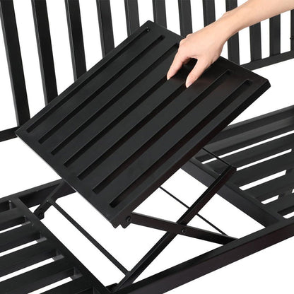 Gardeon Outdoor Garden Bench Steel Foldable Table Furniture Patio Loveseat -Home Living Store - -