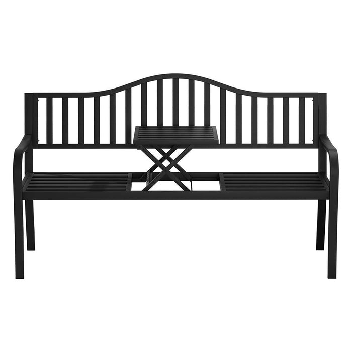 Gardeon Outdoor Garden Bench Steel Foldable Table Furniture Patio Loveseat -Home Living Store - -
