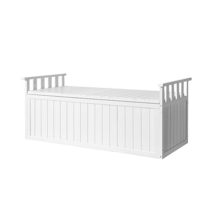 Gardeon Outdoor Storage Box Wooden Garden Bench 129cm Chest Tool Toy Sheds XL -Home Living Store - -