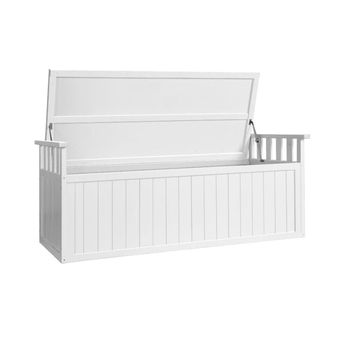 Gardeon Outdoor Storage Box Wooden Garden Bench 129cm Chest Tool Toy Sheds XL -Home Living Store - -