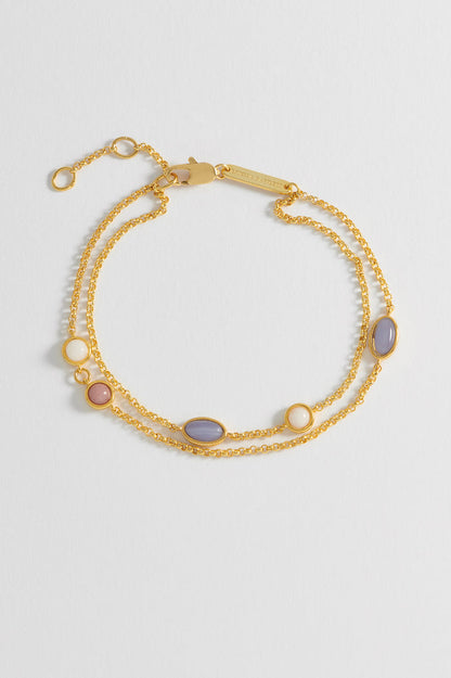 Gemstone Double Chain Bracelet