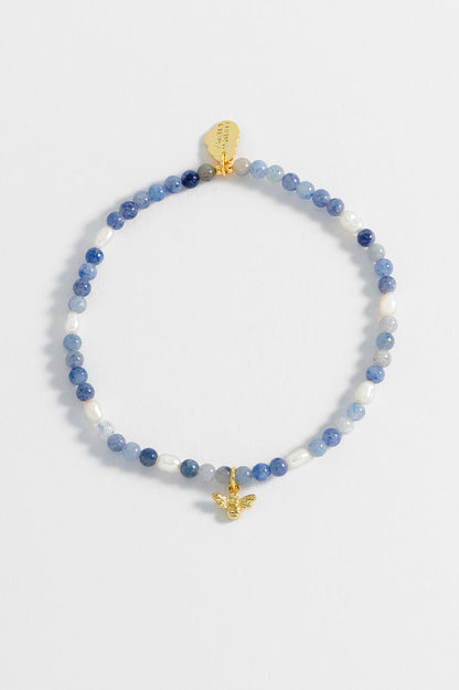 Gemstone Pearl Bee Bracelet