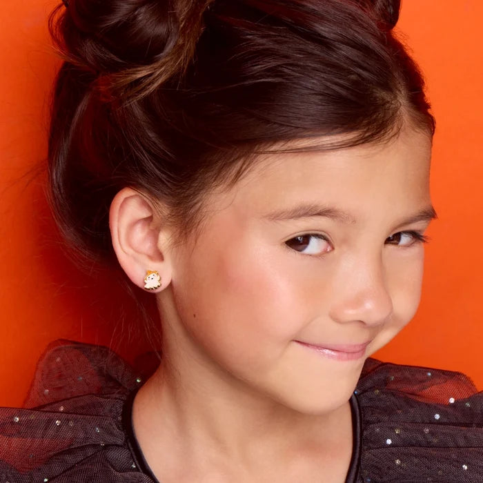 Girl Nation: Glitter Ghost Cutie Stud Halloween Hypoallergenic Earrings
