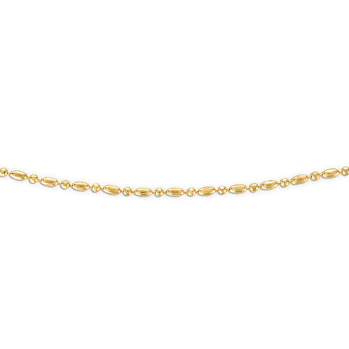 Gold Bar & Ball Chain Necklace - 24k vermeil yellow gold 1.5mm bar and ball chain