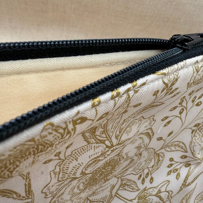 Golden Blooms - Project Bag with Coordinating Notions Pouch