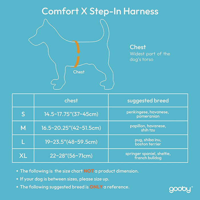 Gooby Comfort X Step in Harness Blue Medium