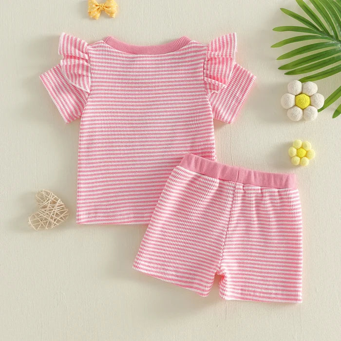 GOOSE Striped Ruffle Outfit