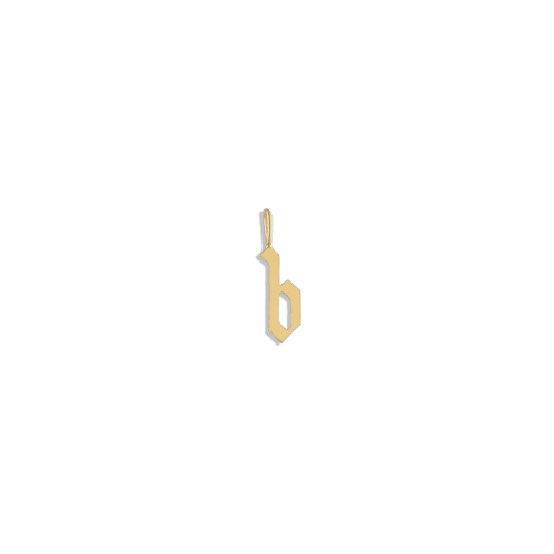 Gothic Letter Charm - 14k gold filled 14mm gothic initial charm
