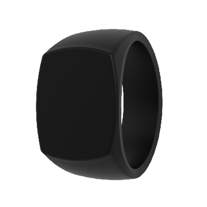 Grand Signet Silicone Ring - Obsidian