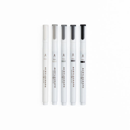Grayscale Acrylographs | Set of 5 - Archer and Olive
