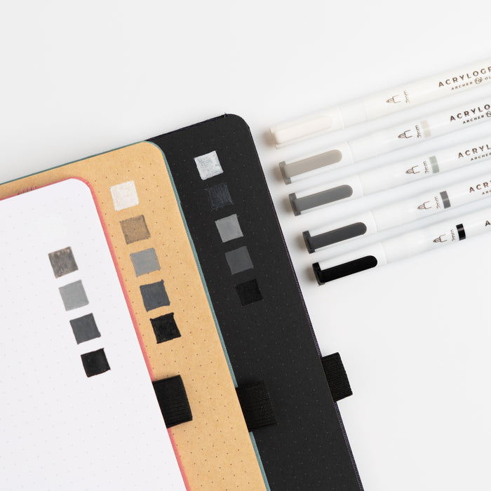 Grayscale Acrylographs | Set of 5 - Archer and Olive