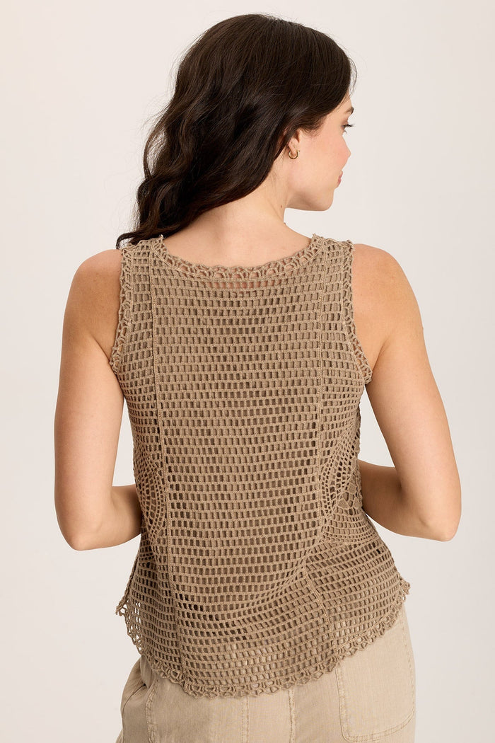 XCVI Grazie Crochet Layer Tank