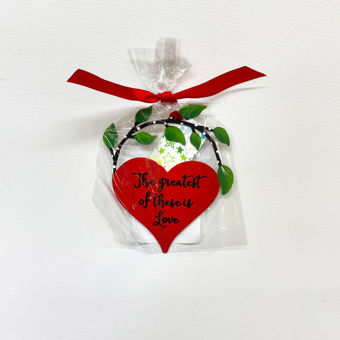 Greatest Of These Is Love Heart w/ Vine Ornament