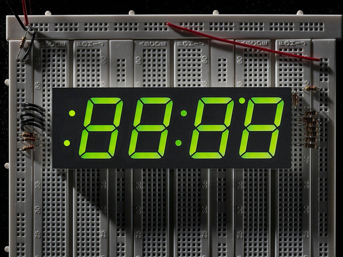 Green 7-segment clock display - 1.2" digit height [Discontinued] by The Pi Hut - The Pi Hut