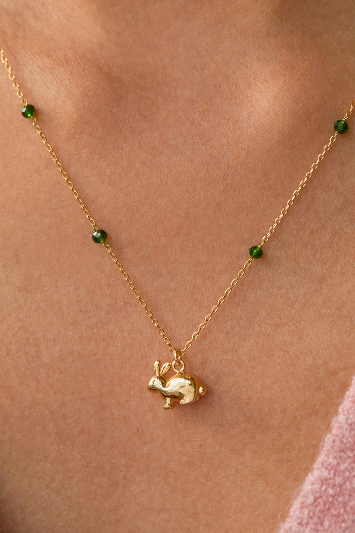 Green Rabbit Necklace