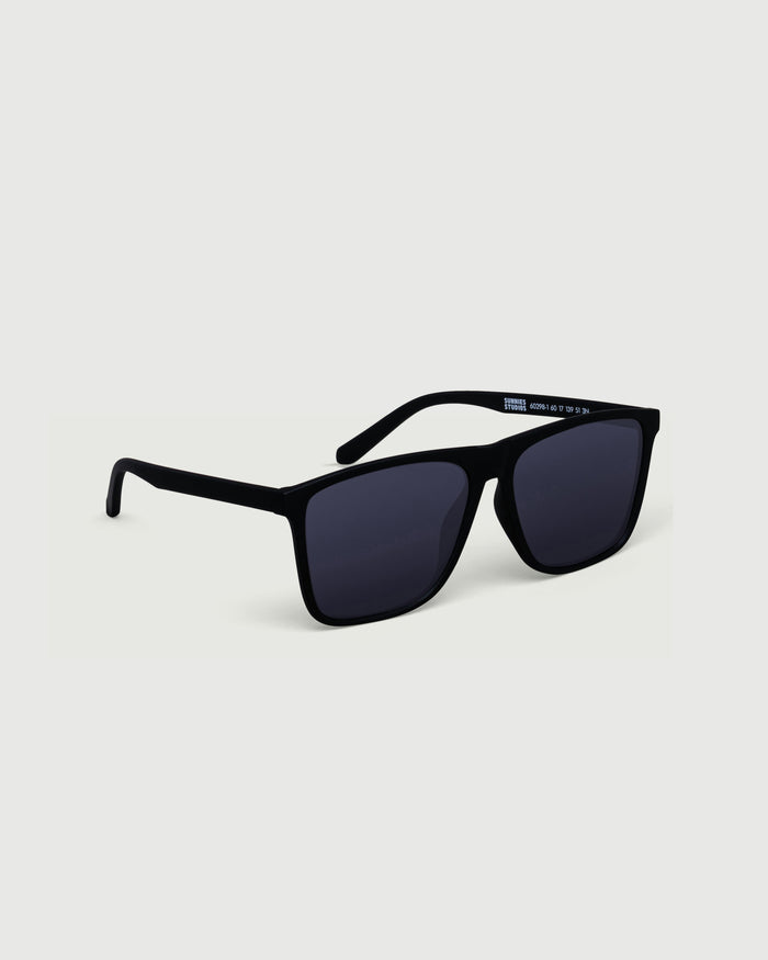 Ink::Griffin Sunglasses square black recycled polyester front diagonal