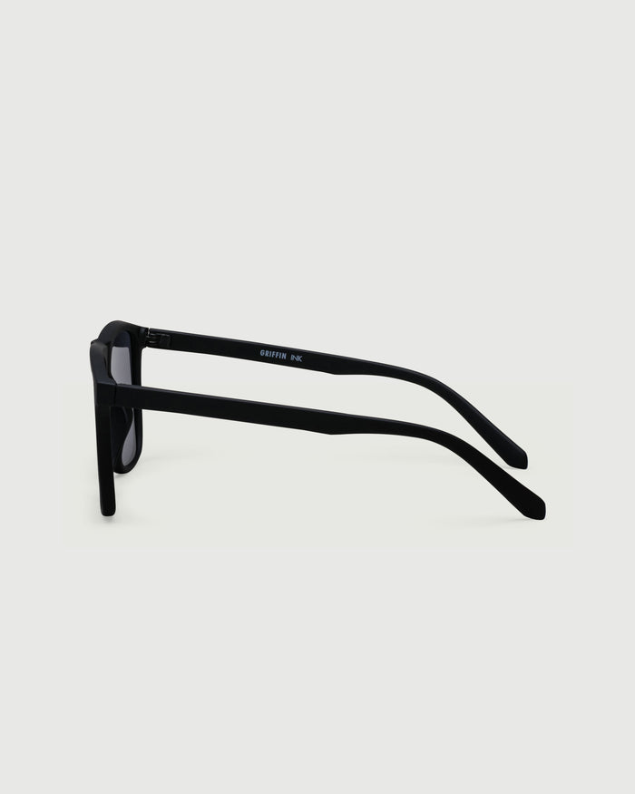 Ink::Griffin Sunglasses square black recycled polyester side