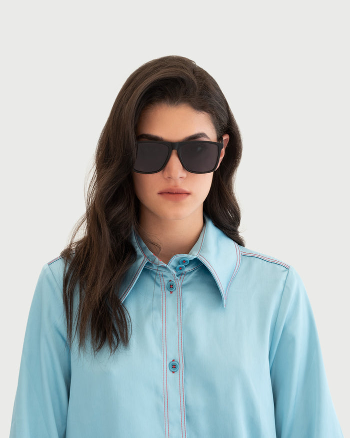 lifestyle-Ink::women Griffin Sunglasses square black recycled polyester