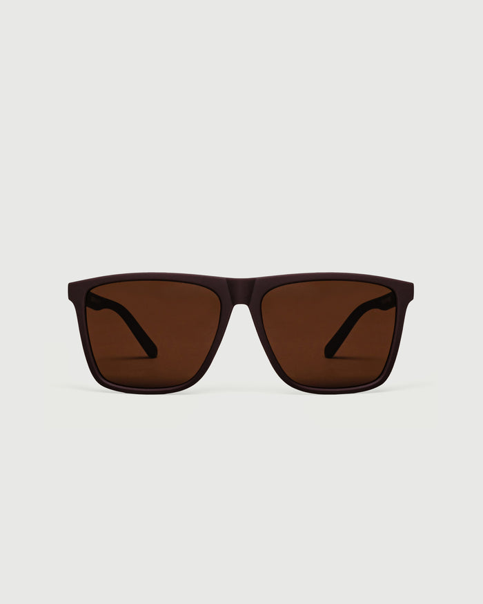 Brunette::Griffin Sunglasses square brown recycled polyester front