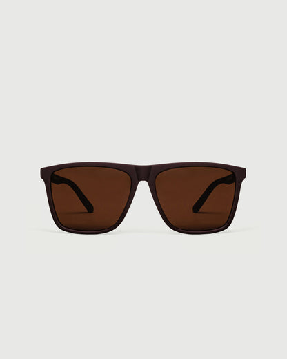 Brunette::Griffin Sunglasses square brown recycled polyester front