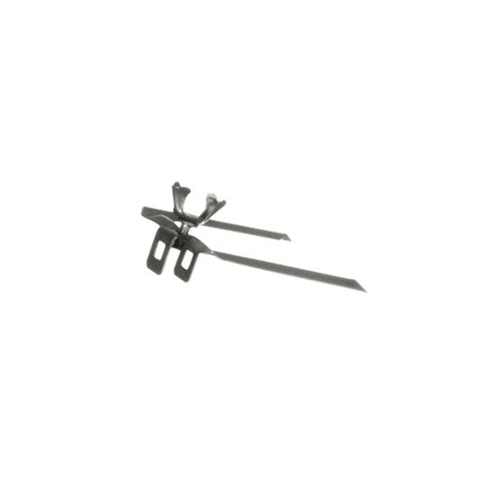 Die Unold Hähnchengabel für OFEN 68817 ist ein Grillspieß aus Metall mit zwei Zinken und Drehmechanismus, ideal zum sicheren Halten und Wenden von Speisen beim Garen auf dem Grill oder im Backofen.