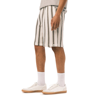 Haladir Men's Striped Pull-On Shorts, Milk - BM24812