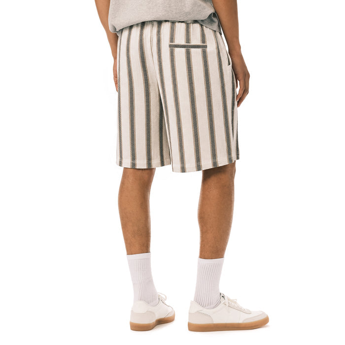 Haladir Men's Striped Pull-On Shorts, Milk - BM24812
