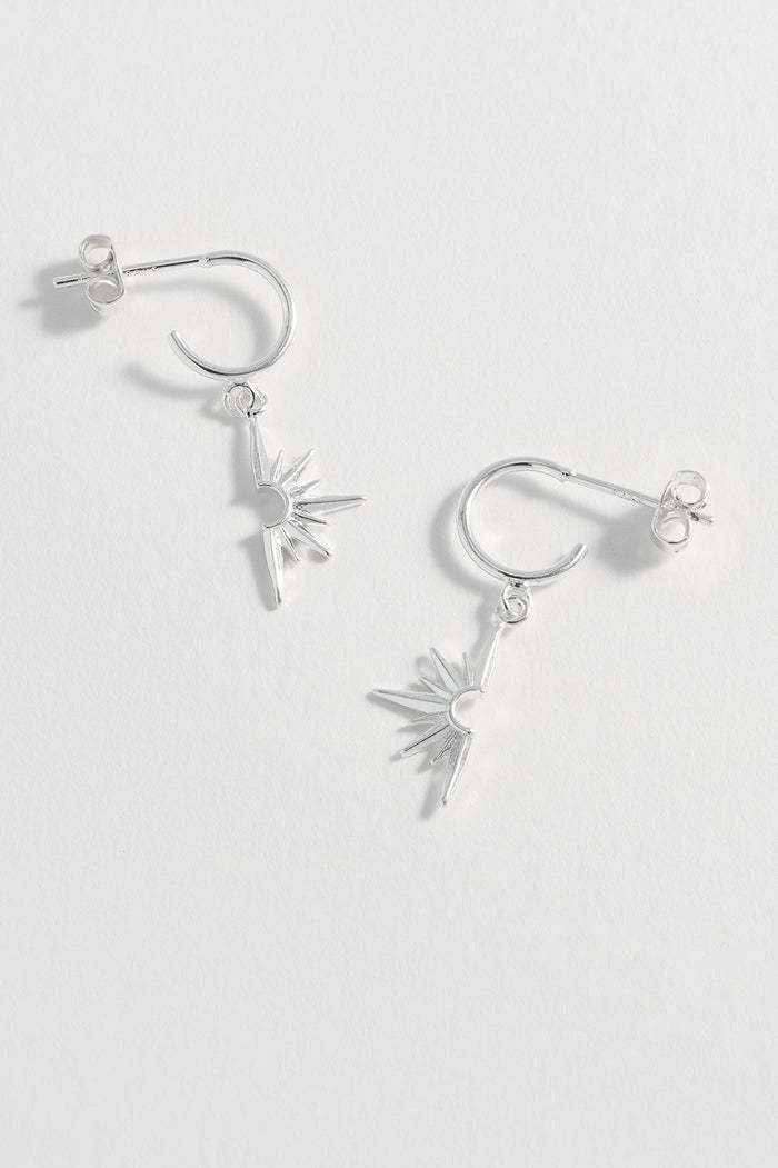 Half Star Drop Hoops